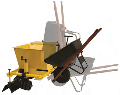 A Wide-Mouth Hopper that Accepts a Standard Width Wheelbarrow